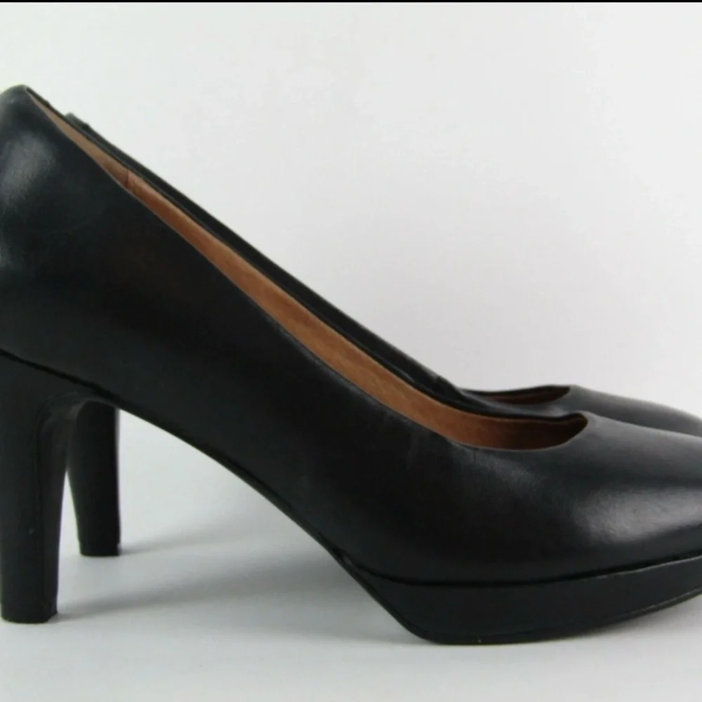 Clark's Indigo platform pumps round toe black 8 - Picture 3 of 8